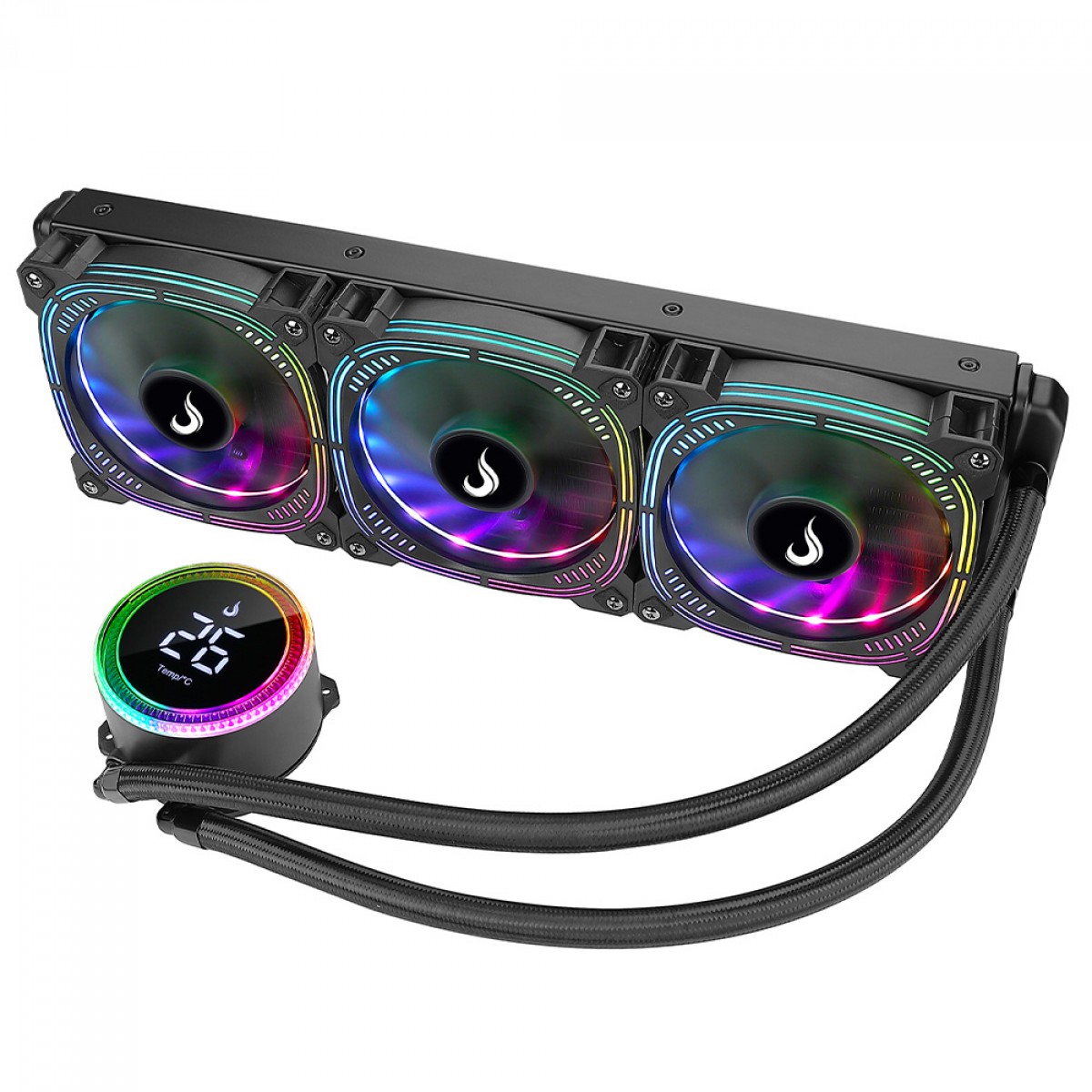 Water Cooler Rise Mode Aura Ice Black, ARGB, 360mm, Intel-AMD, Preto, RM-WAIB-06-ARGB