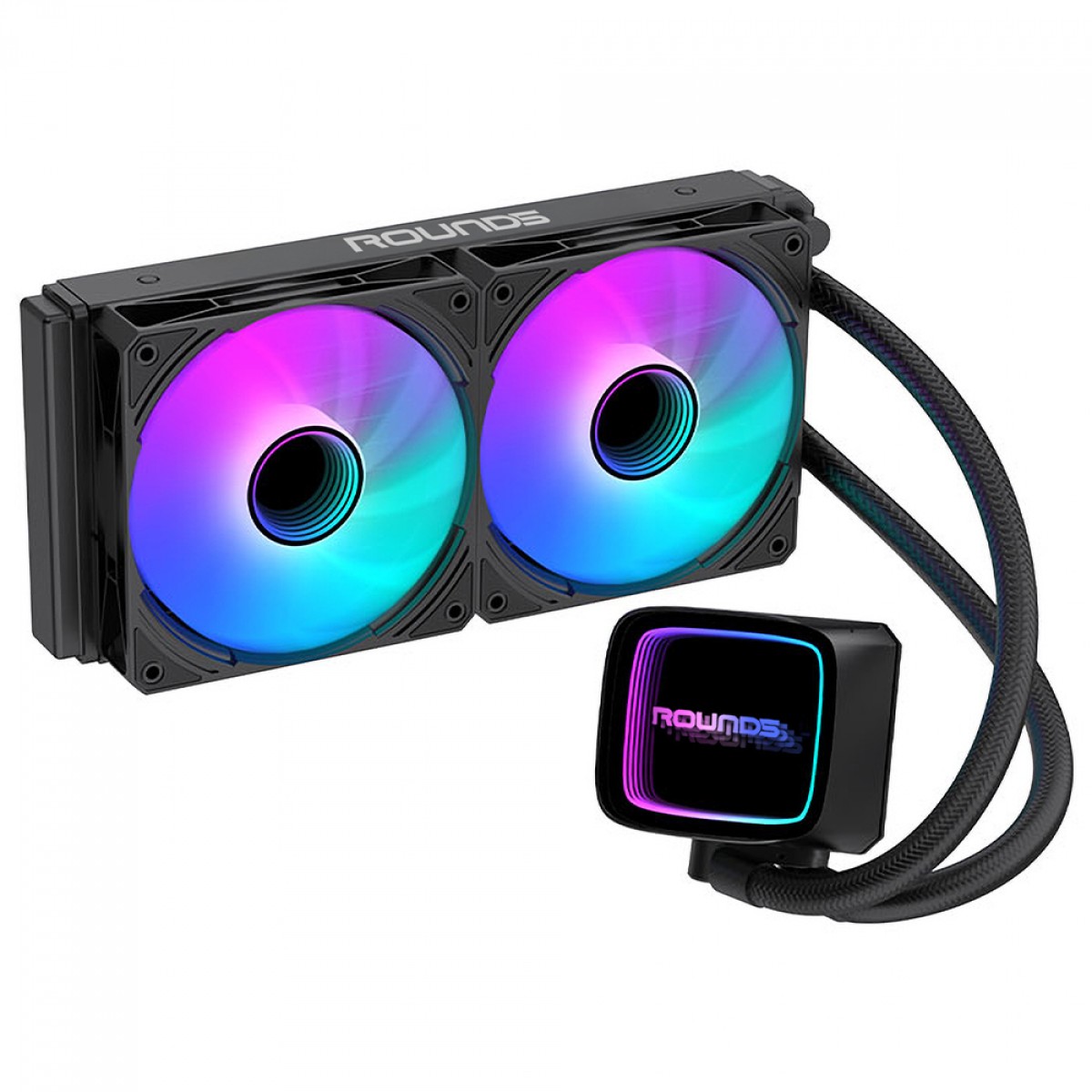 Water Cooler Round5 Eurus Black, ARGB, 240mm, Intel-AMD, PWM, Preto, R5-WC-EURUS-240B-2230