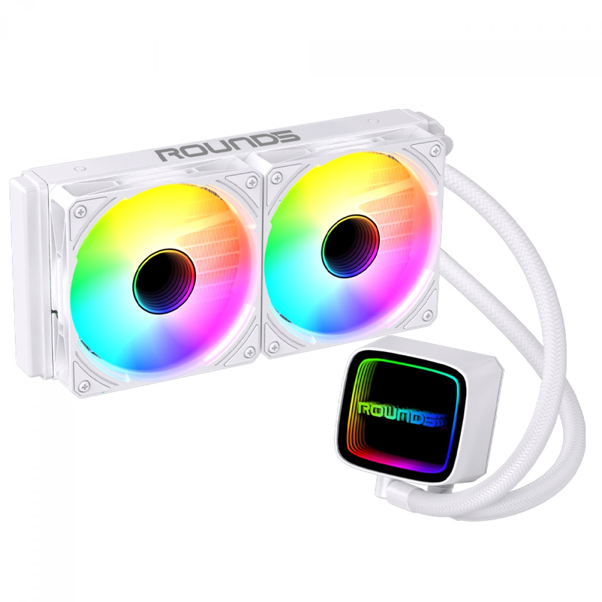 Water Cooler Round5 Eurus White, ARGB, 240mm, Intel-AMD, PWM, Branco, R5-WC-EURUS-240W-2231 - Open Box