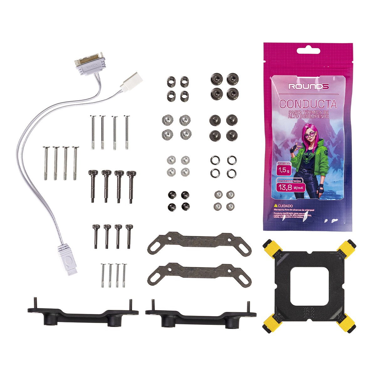 Water Cooler Round5 Horizon Black, 360mm, Com Display Curvo, ARGB, Intel-AMD, PWM, Preto, R5-WC-HORIZON-360B-2283