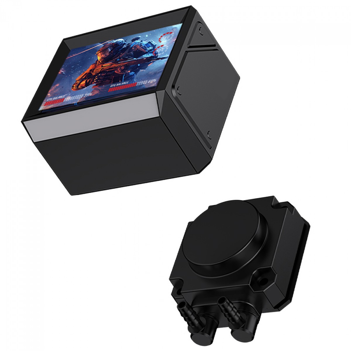 Water Cooler Round5 Notus Black, ARGB, 240mm, Com Display LCD, Intel-AMD, PWM, Preto, R5-WC-NOTUS-240B-2226