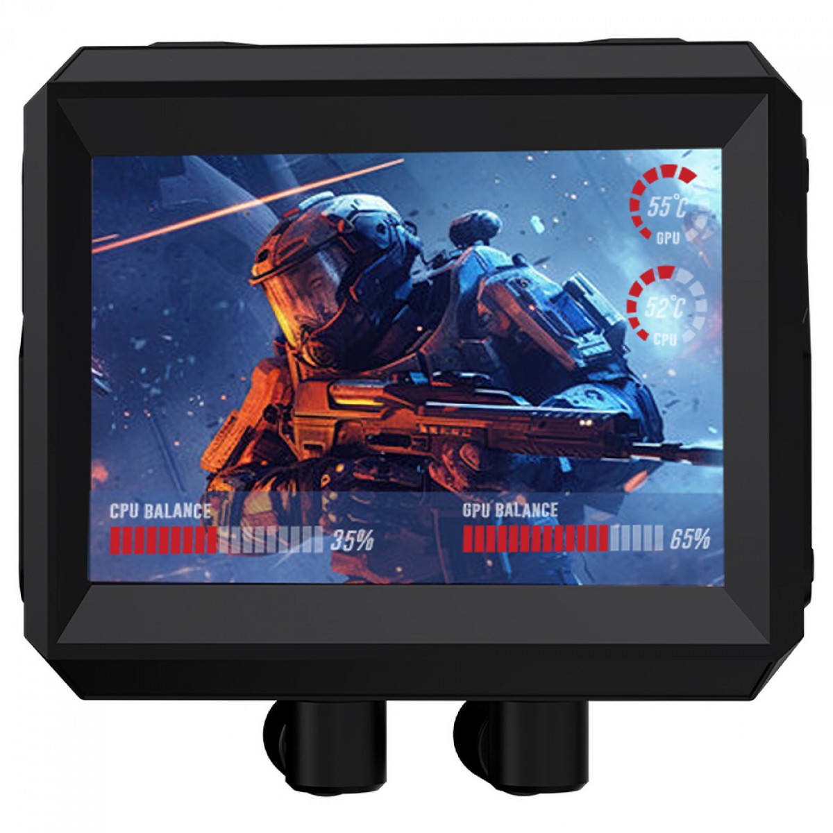 Water Cooler Round5 Notus Black, ARGB, 360mm, Com Display LCD, Intel-AMD, PWM, Preto, R5-WC-NOTUS-360B-2228