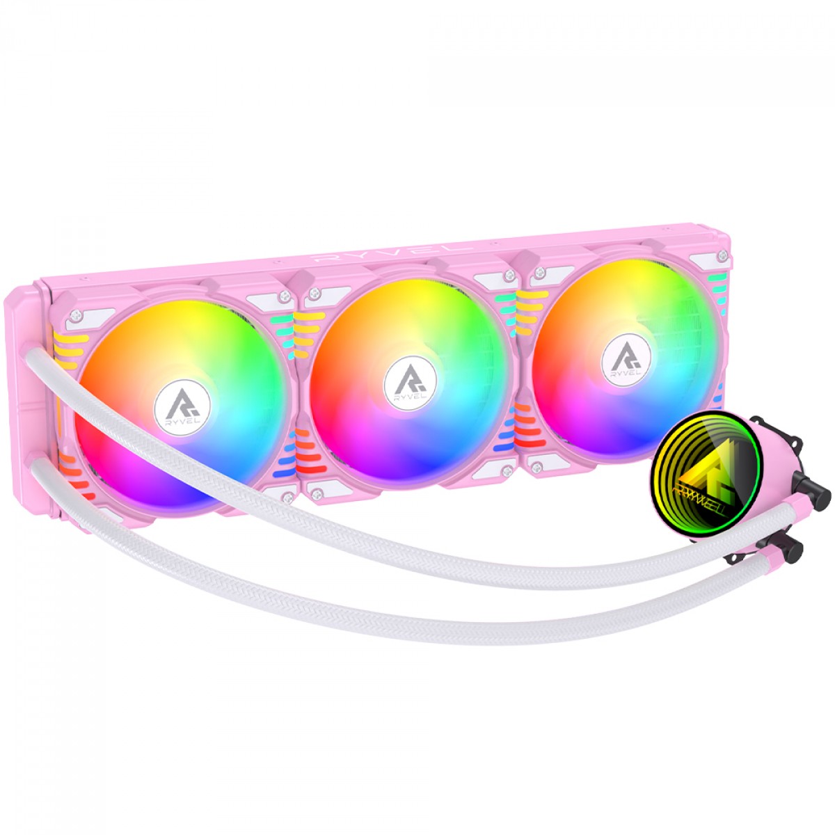 Water Cooler Ryvel Lumin Wave ARGB, 360mm, Intel/AMD, Pink, LC-W360-D PINK