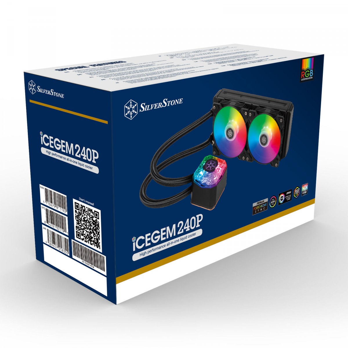 Water Cooler SilverStone IceGem 240P, 240mm, Intel-AMD, SST-IG240P-ARGB