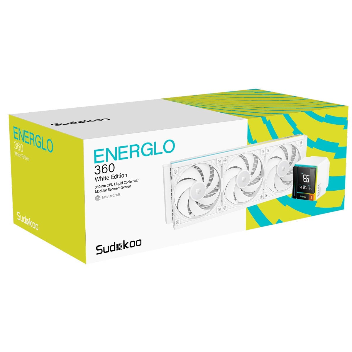 Water Cooler Sudokoo Energlo 360, 360mm, Intel-AMD, ARGB, Display LCD, Branco, R-ENR360-WHDSMC-GAS-1