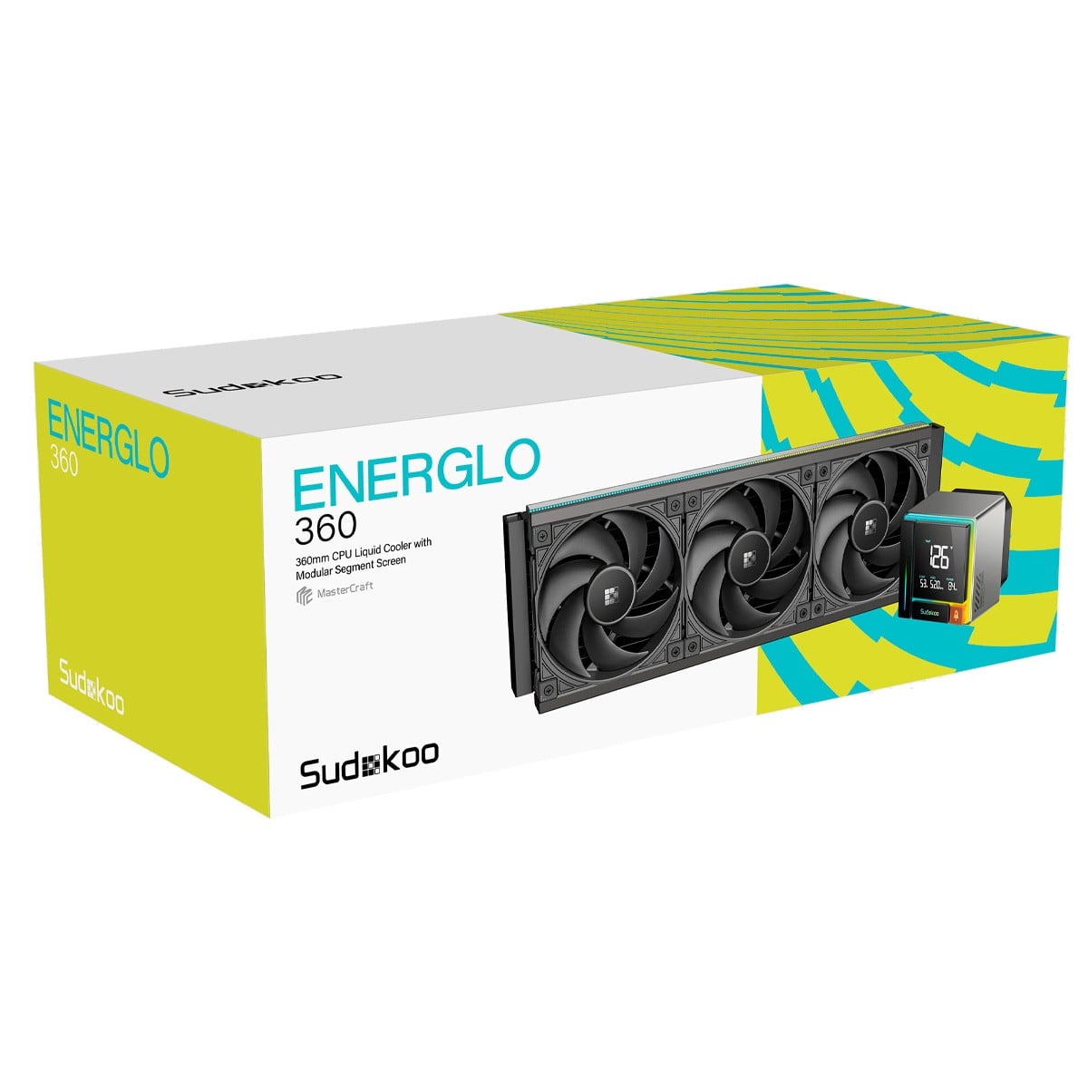 Water Cooler Sudokoo Energlo 360, 360mm, Intel-AMD, ARGB, Display LCD, Preto, R-ENR360-BKDSMC-GAS-1