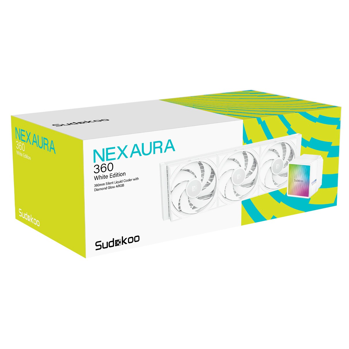 Water Cooler Sudokoo Nexaura 360 White, 360mm, Intel-AMD, ARGB, Branco, RNXA360-WHAMMN-GAS-1