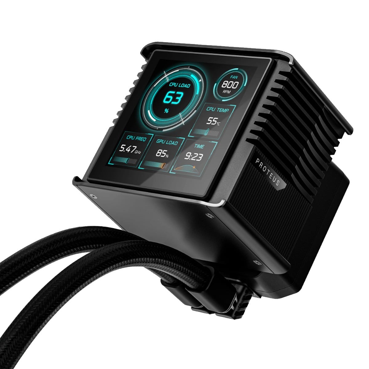 Water Cooler Sudokoo Proteus 360, 360mm, Intel-AMD, LCD 3.4 Pol Customizável, Preto, R-PTS360-BKDSMP-GAS-1