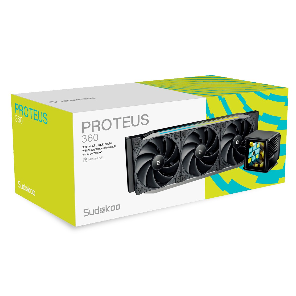 Water Cooler Sudokoo Proteus 360, 360mm, Intel-AMD, LCD 3.4 Pol Customizável, Preto, R-PTS360-BKDSMP-GAS-1