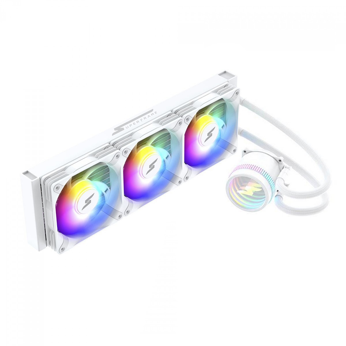 Water Cooler SuperFrame ISENGARD, ARGB, 360mm, Intel-AMD, Controladora, White, SF-W360W