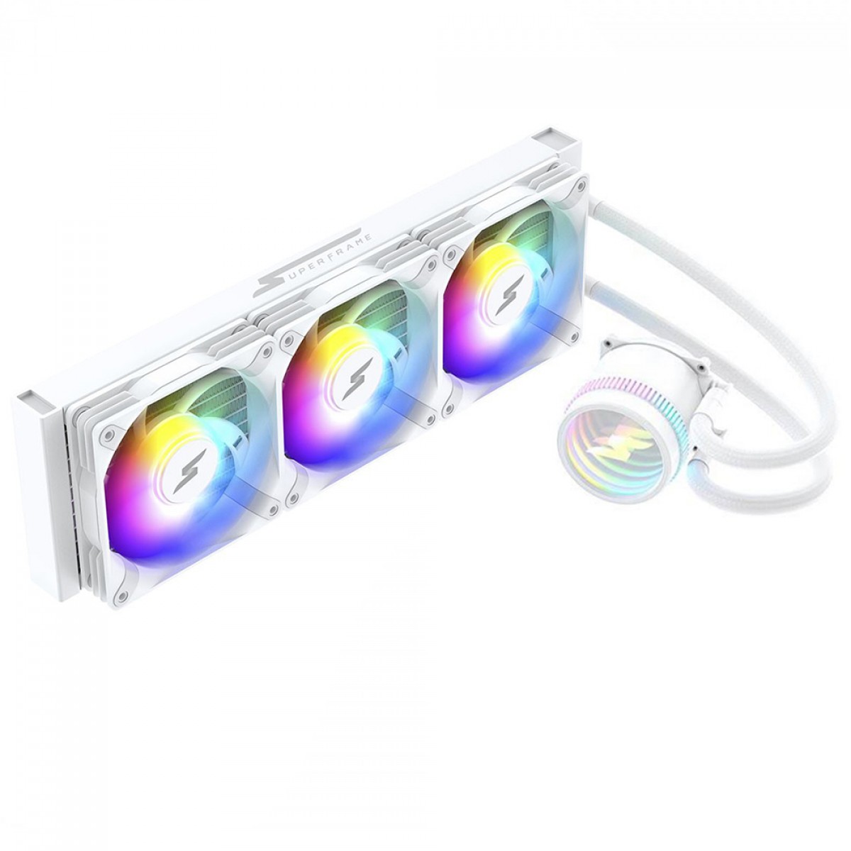 Water Cooler SuperFrame ISENGARD, ARGB, 360mm, Intel-AMD, Controladora, White, SF-W360W