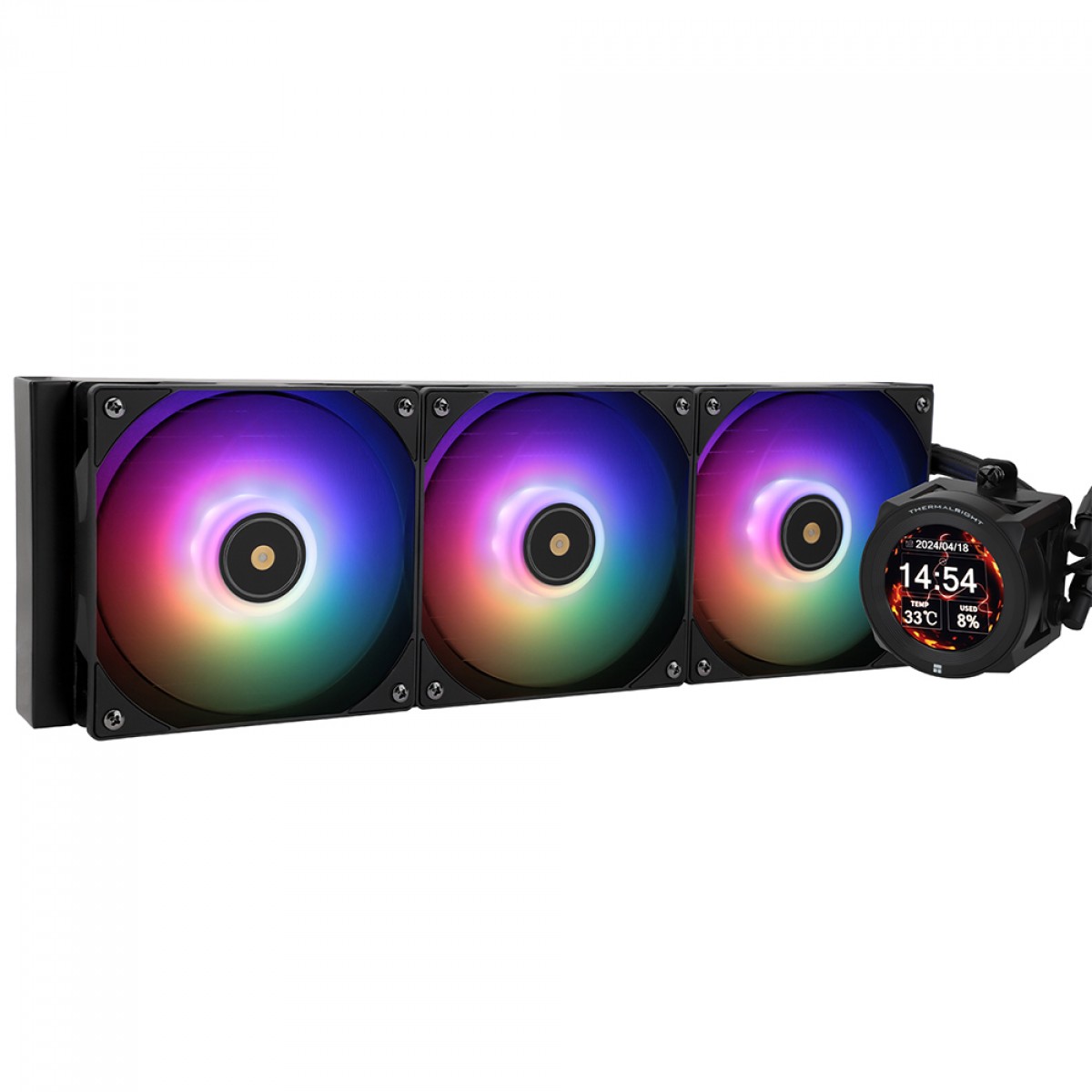 Water Cooler Thermalright Core Vision 360 Black, 360mm, Display LCD, ARGB, Intel/AMD, Preto