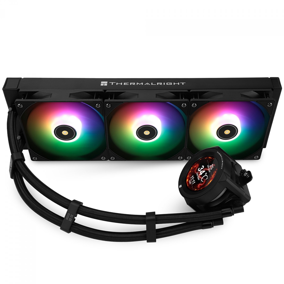 Water Cooler Thermalright Core Vision 360 Black, 360mm, Display LCD, ARGB, Intel/AMD, Preto