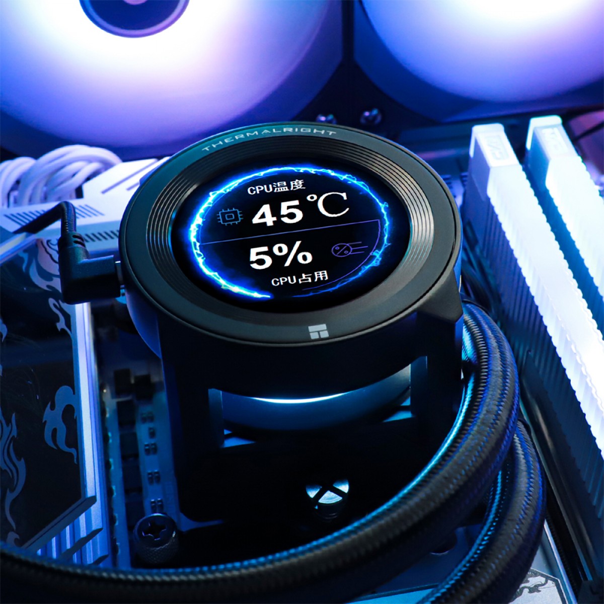 Water Cooler Thermalright Core Vision 360 Black, 360mm, Display LCD, ARGB, Intel/AMD, Preto