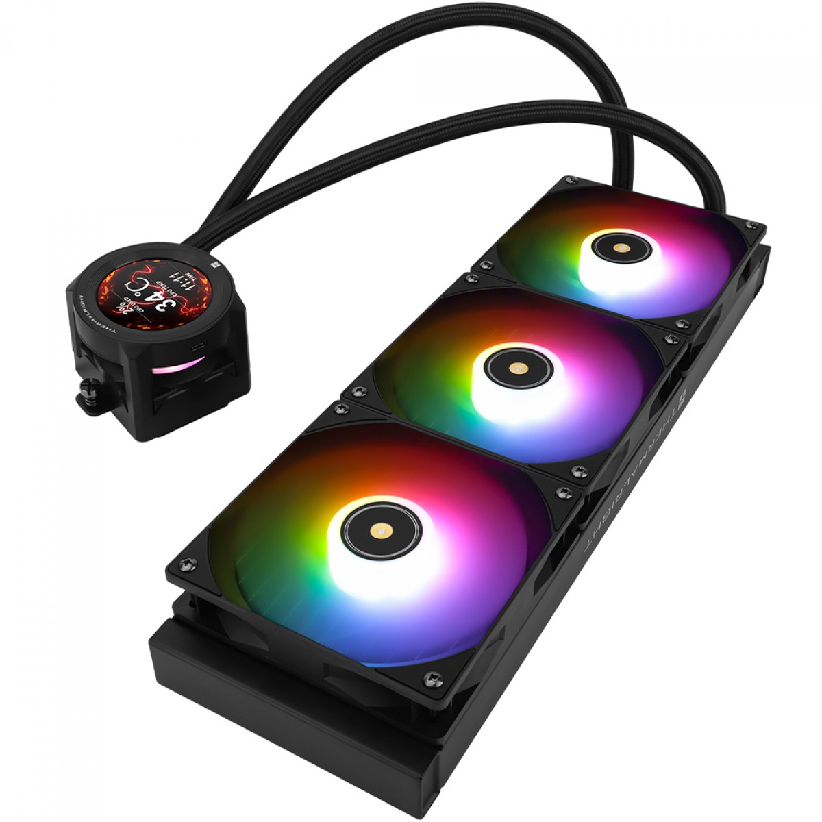Water Cooler Thermalright Core Vision 360 Black, 360mm, Display LCD, ARGB, Intel/AMD, Preto