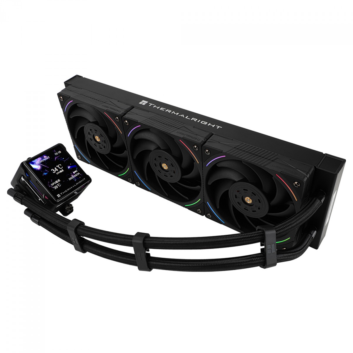 Water Cooler Thermalright Elite Vision 360 Black, 360mm, ARGB, Display LCD, Intel/AMD, Preto