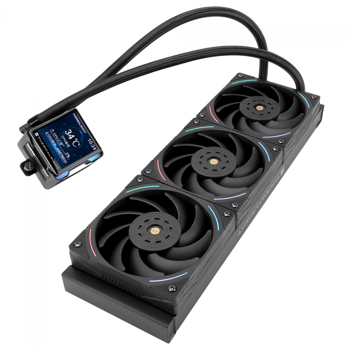 Water Cooler Thermalright Elite Vision 360 Black, 360mm, ARGB, Display LCD, Intel/AMD, Preto