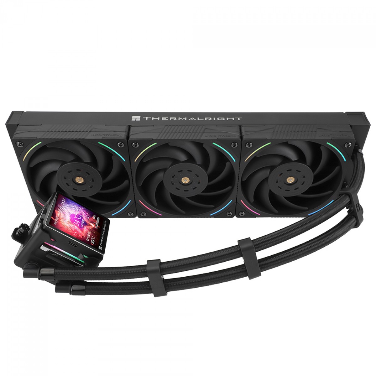 Water Cooler Thermalright Elite Vision 360 Black, 360mm, ARGB, Display LCD, Intel/AMD, Preto