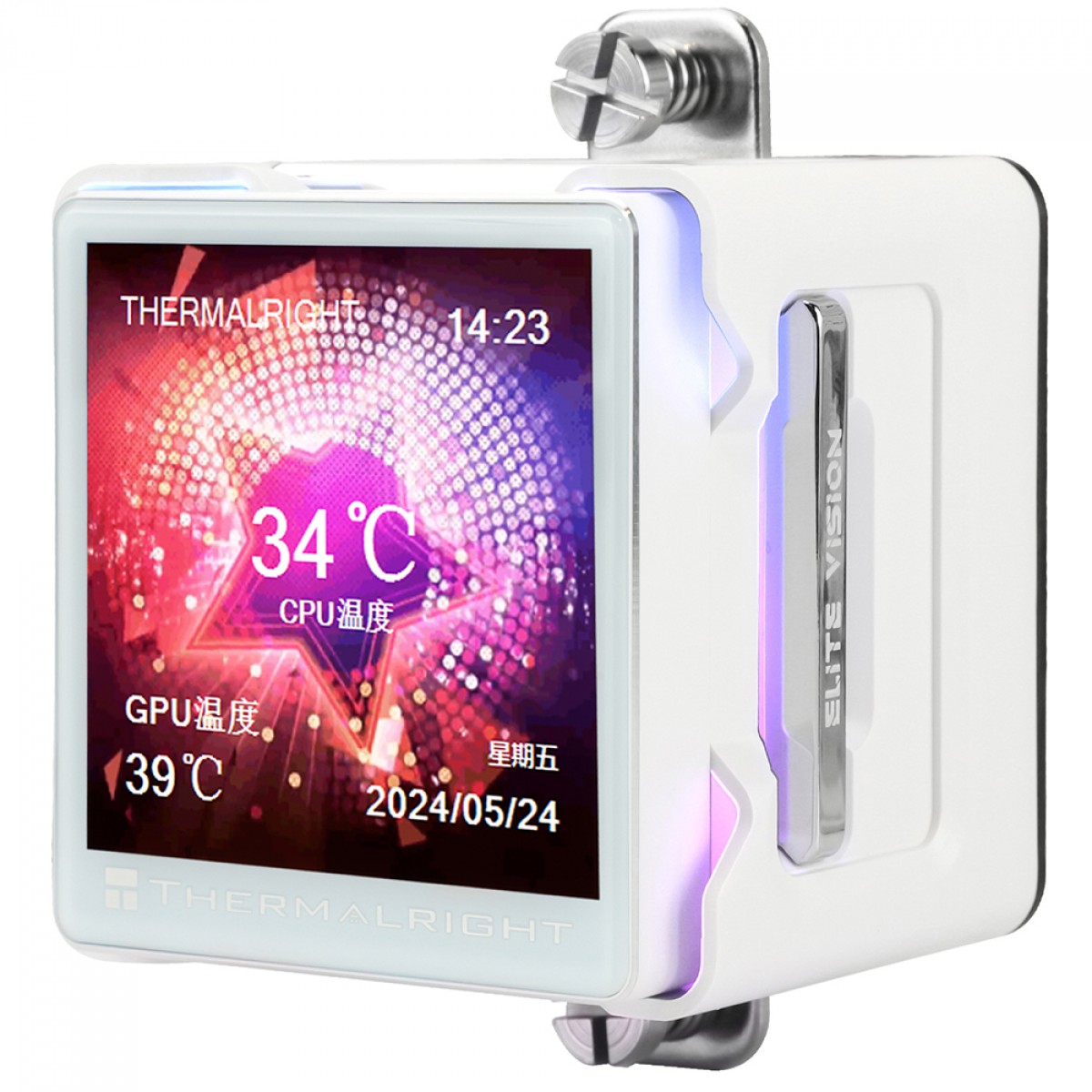Water Cooler Thermalright Elite Vision 360 White, 360mm, ARGB, Display LCD, Intel/AMD, Branco