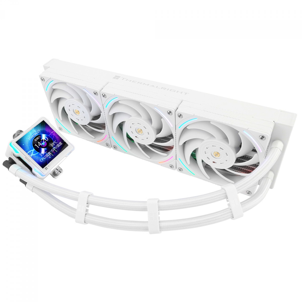 Water Cooler Thermalright Elite Vision 360 White, 360mm, ARGB, Display LCD, Intel/AMD, Branco