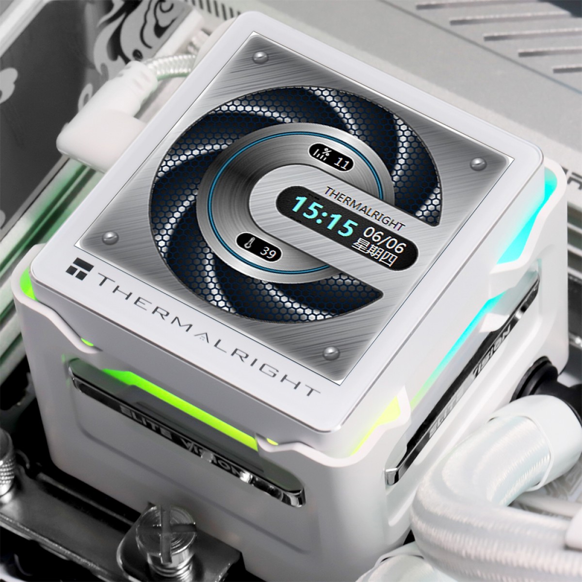 Water Cooler Thermalright Elite Vision 360 White, 360mm, ARGB, Display LCD, Intel/AMD, Branco