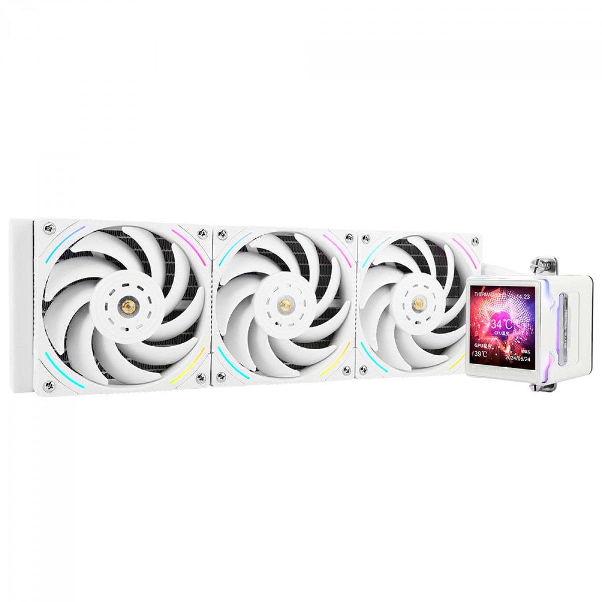 Water Cooler Thermalright Elite Vision 360 White, 360mm, ARGB, Display LCD, Intel/AMD, Branco