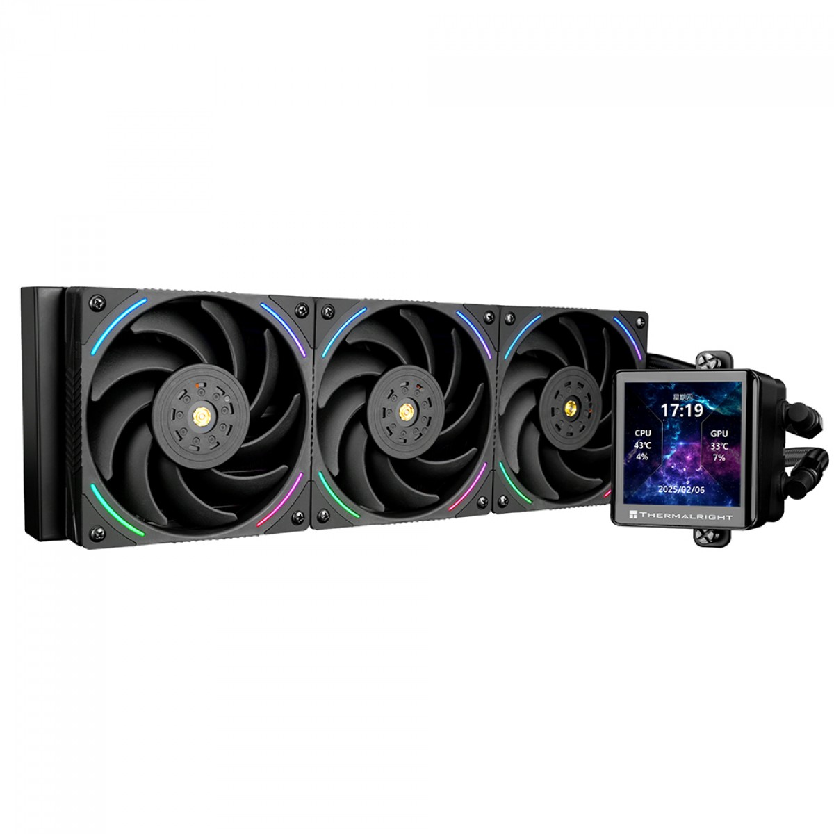 Water Cooler Thermalright Frozen Vision 360 V2 Black, 360mm, ARGB, Display LCD, Intel/AMD, Preto