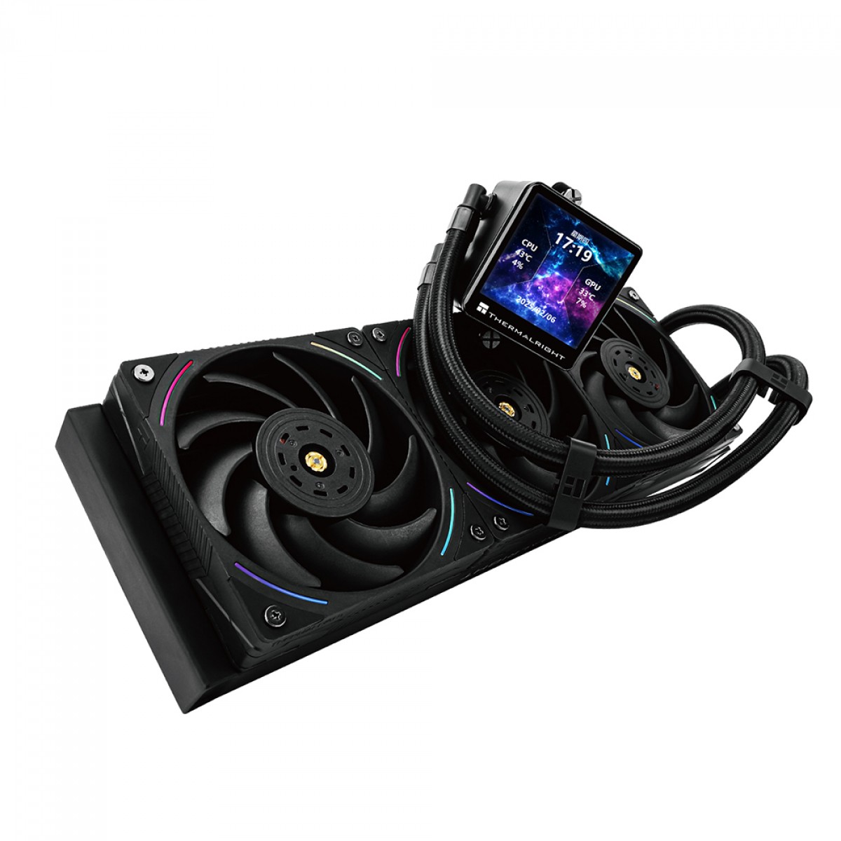 Water Cooler Thermalright Frozen Vision 360 V2 Black, 360mm, ARGB, Display LCD, Intel/AMD, Preto