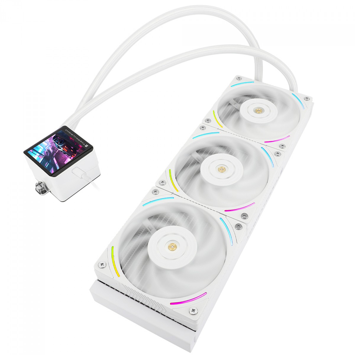 Water Cooler Thermalright Frozen Vision 360 V2 White, 360mm, ARGB, Display LCD, Intel/AMD, Branco