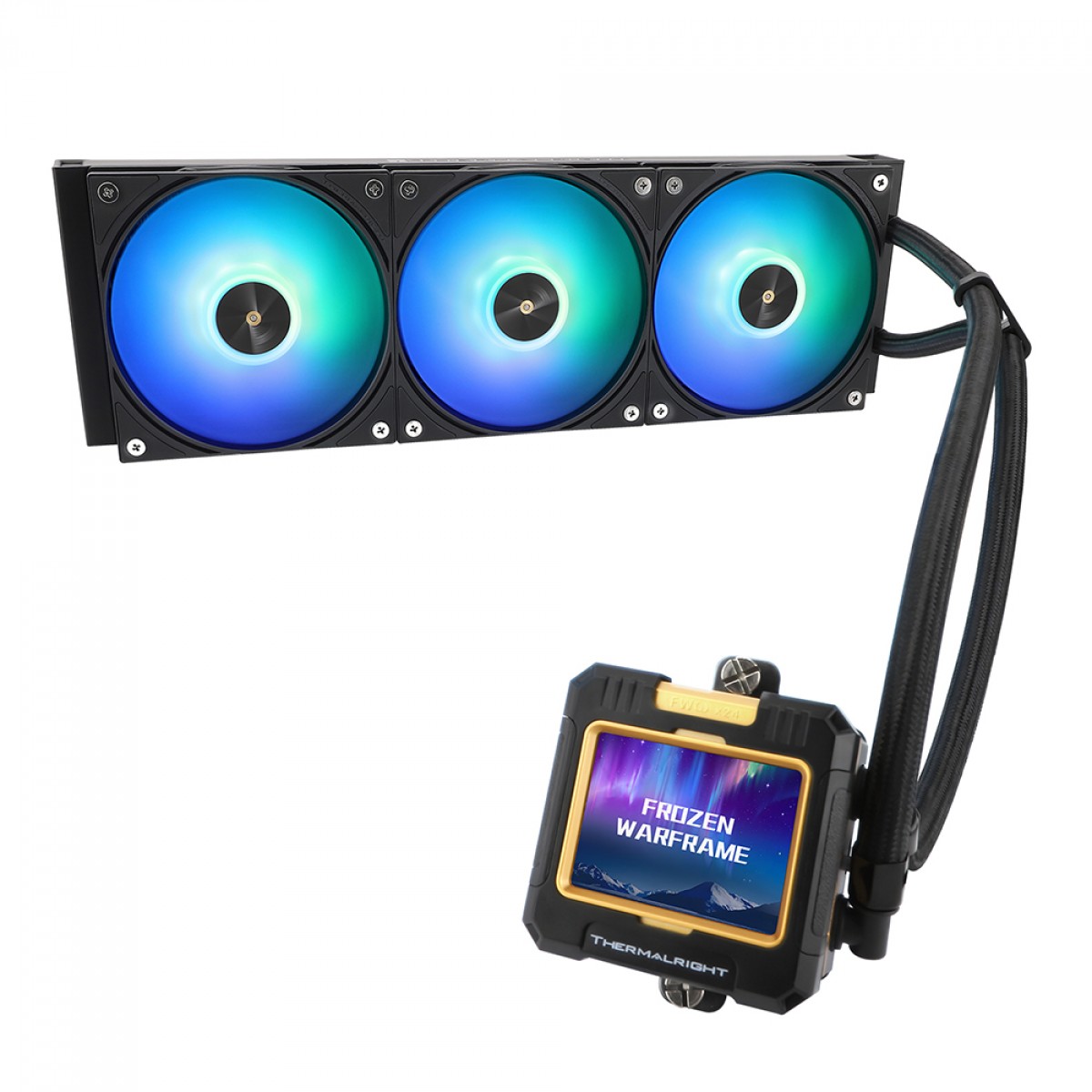 Water Cooler Thermalright Frozen Warframe 360 Black, 360mm, ARGB, Display LCD, Intel/AMD, Preto