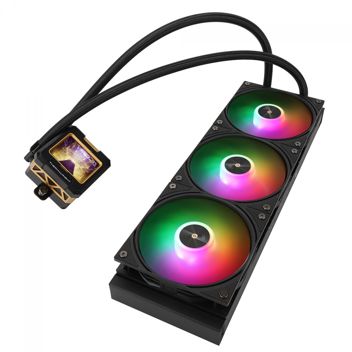 Water Cooler Thermalright Frozen Warframe 360 Black, 360mm, ARGB, Display LCD, Intel/AMD, Preto