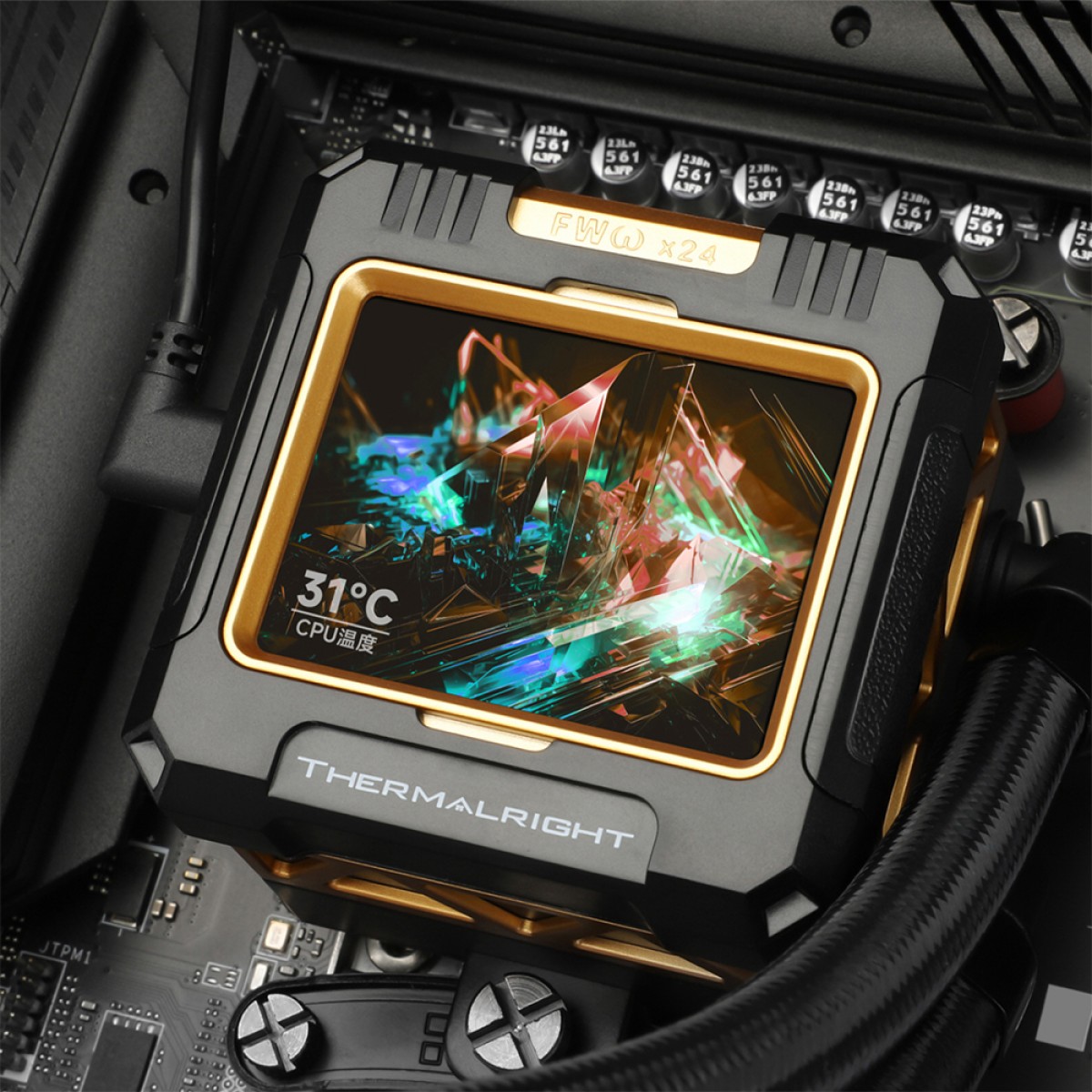 Water Cooler Thermalright Frozen Warframe 360 Black, 360mm, Display LCD, Intel/AMD, Preto