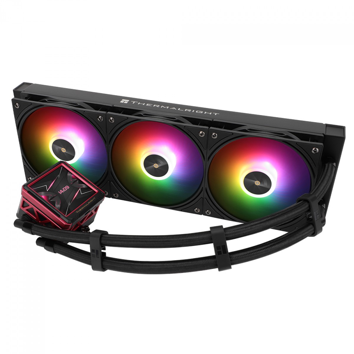 Water Cooler Thermalright Frozen Warframe 360 Ultra Black, 360mm, ARGB, Display LCD, Intel/AMD, Preto