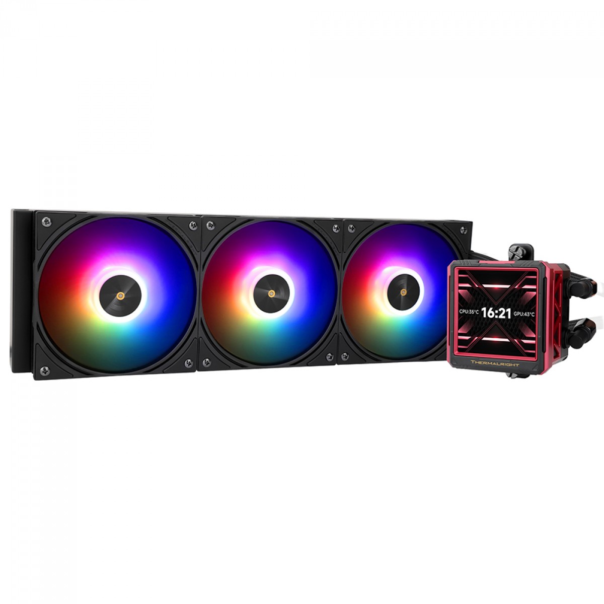 Water Cooler Thermalright Frozen Warframe 360 Ultra Black, 360mm, ARGB, Display LCD, Intel/AMD, Preto