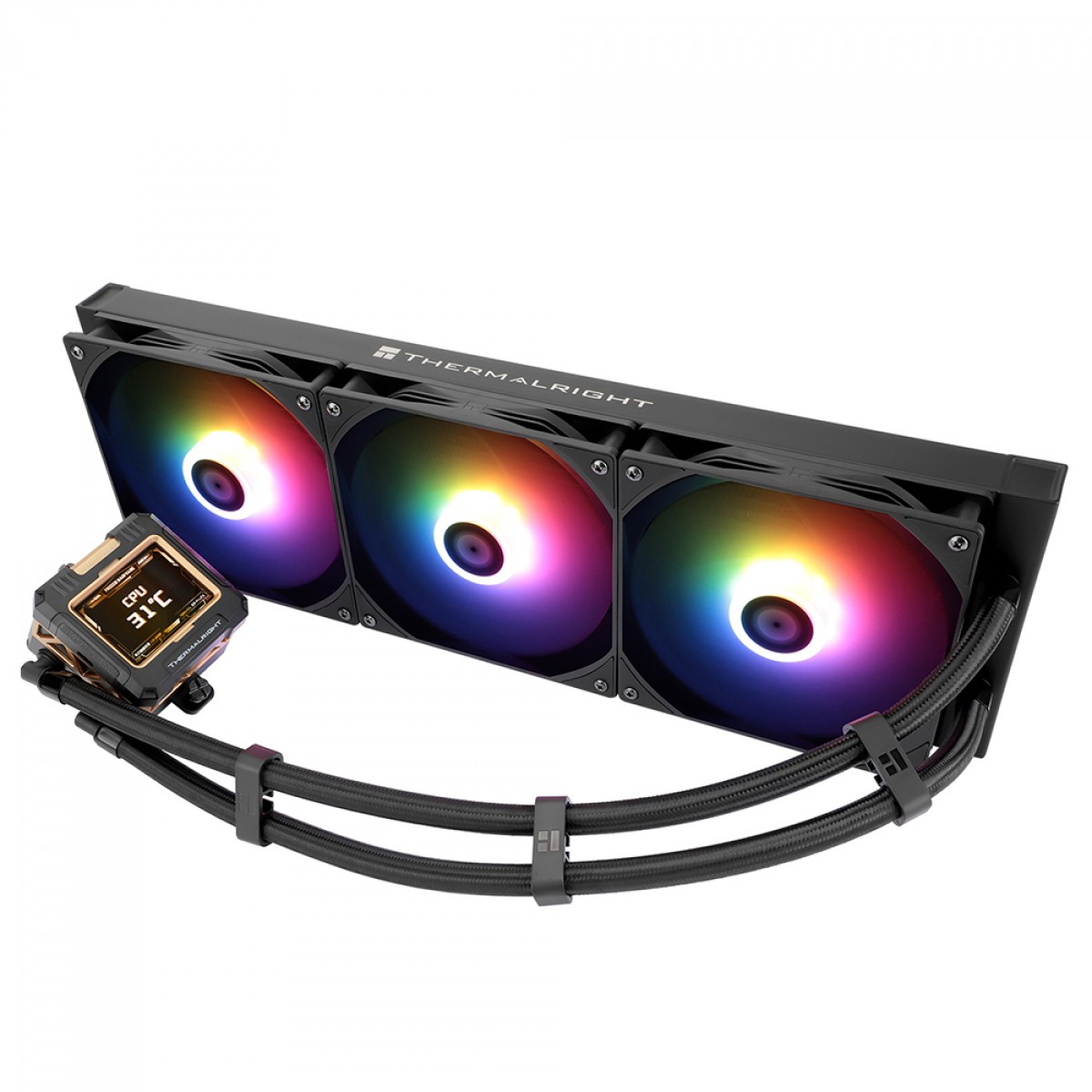 Water Cooler Thermalright Frozen Warframe 420 Black, 420mm, ARGB, Display LCD, Intel/AMD, Preto