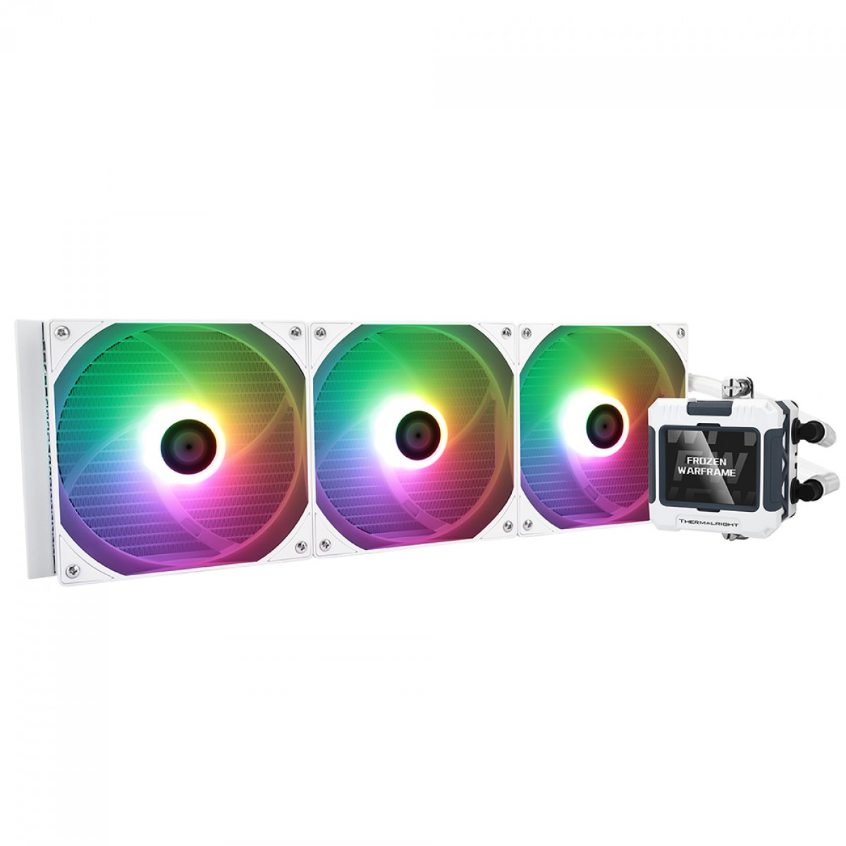 Water Cooler Thermalright Frozen Warframe 420 White, 420mm, ARGB, Display LCD, Intel/AMD, Branco