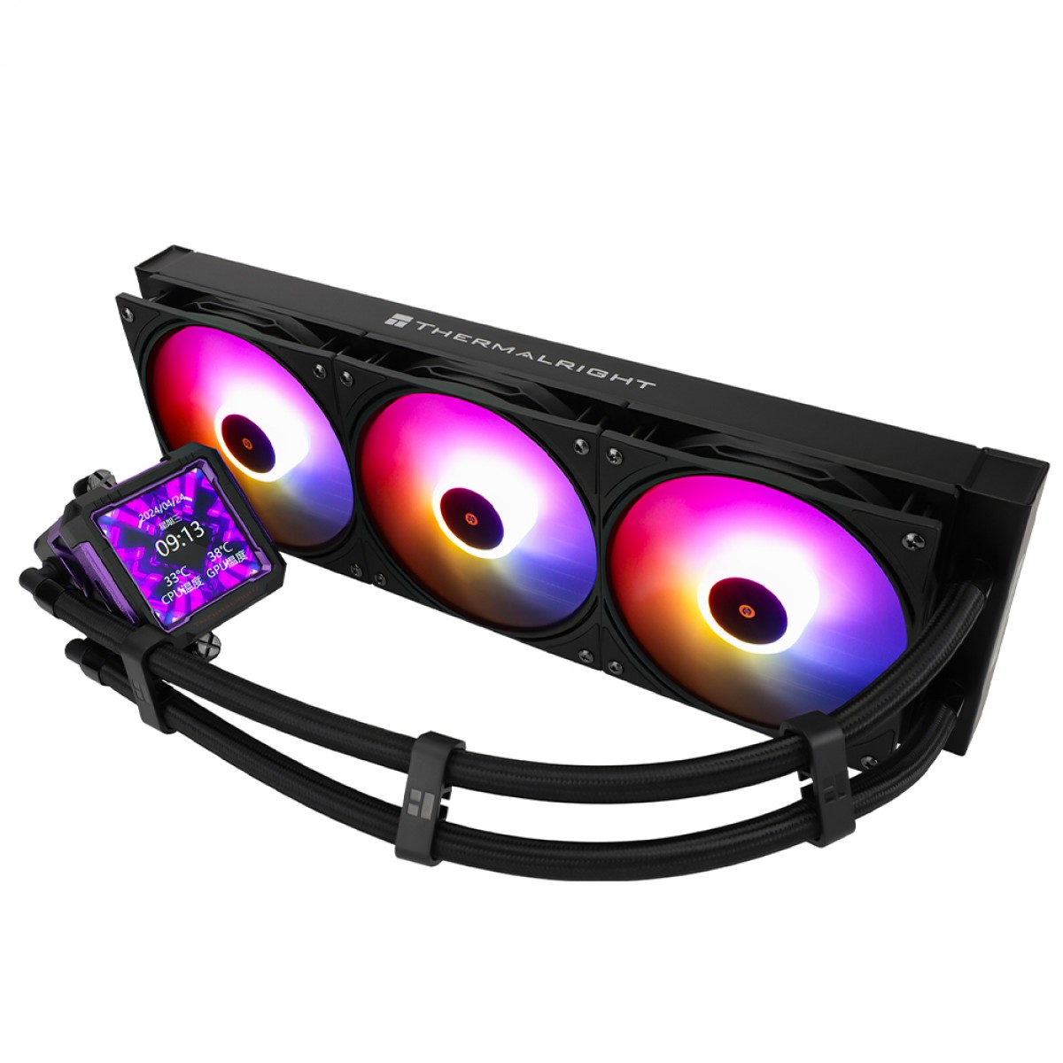 Water Cooler Thermalright Frozen Warframe Pro 360 Black, 360mm, ARGB, Display LCD, Intel/AMD, Preto