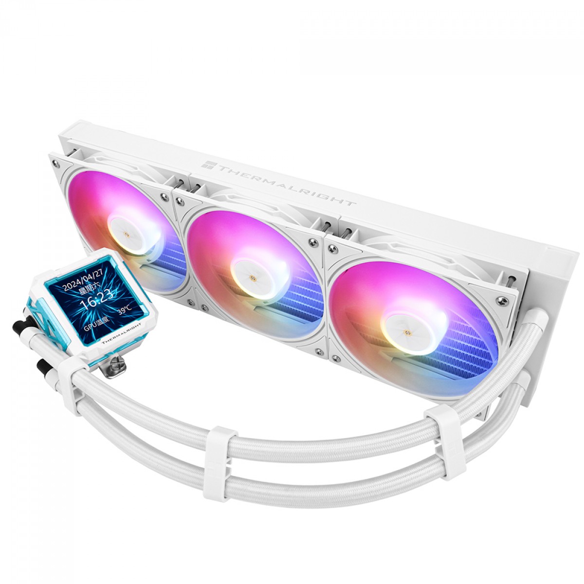 Water Cooler Thermalright Frozen Warframe Pro 360 White, 360mm, ARGB, Display LCD, Intel/AMD, Branco