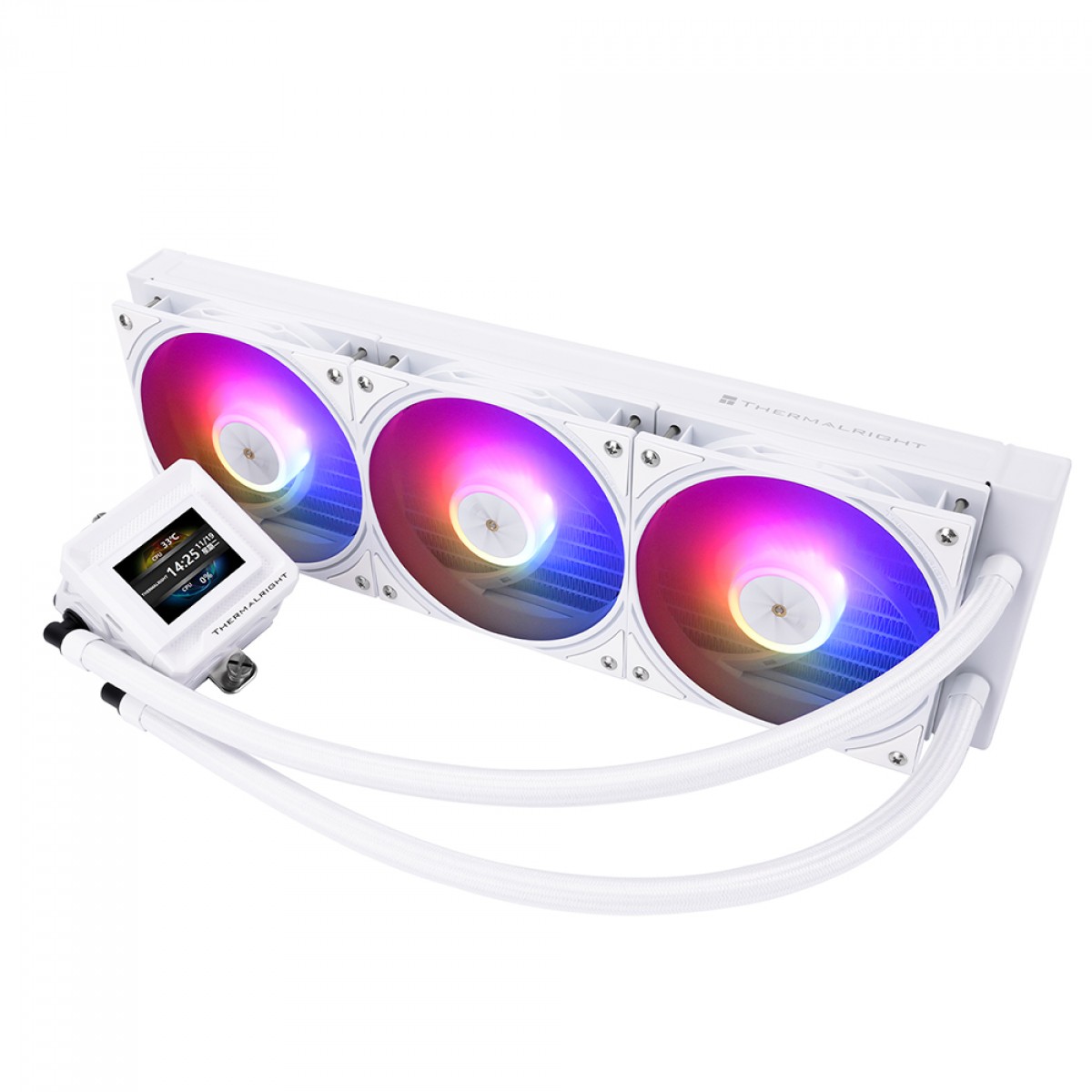 Water Cooler Thermalright Frozen Warframe SE 360 White, 360mm, ARGB, Display LCD, Intel/AMD, Branco
