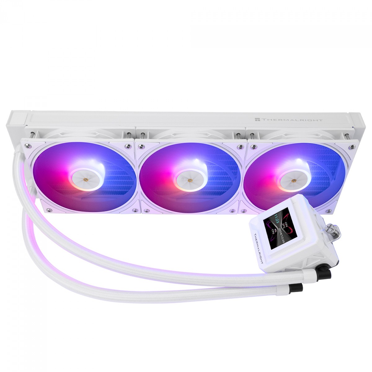 Water Cooler Thermalright Frozen Warframe SE 360 White, 360mm, ARGB, Display LCD, Intel/AMD, Branco