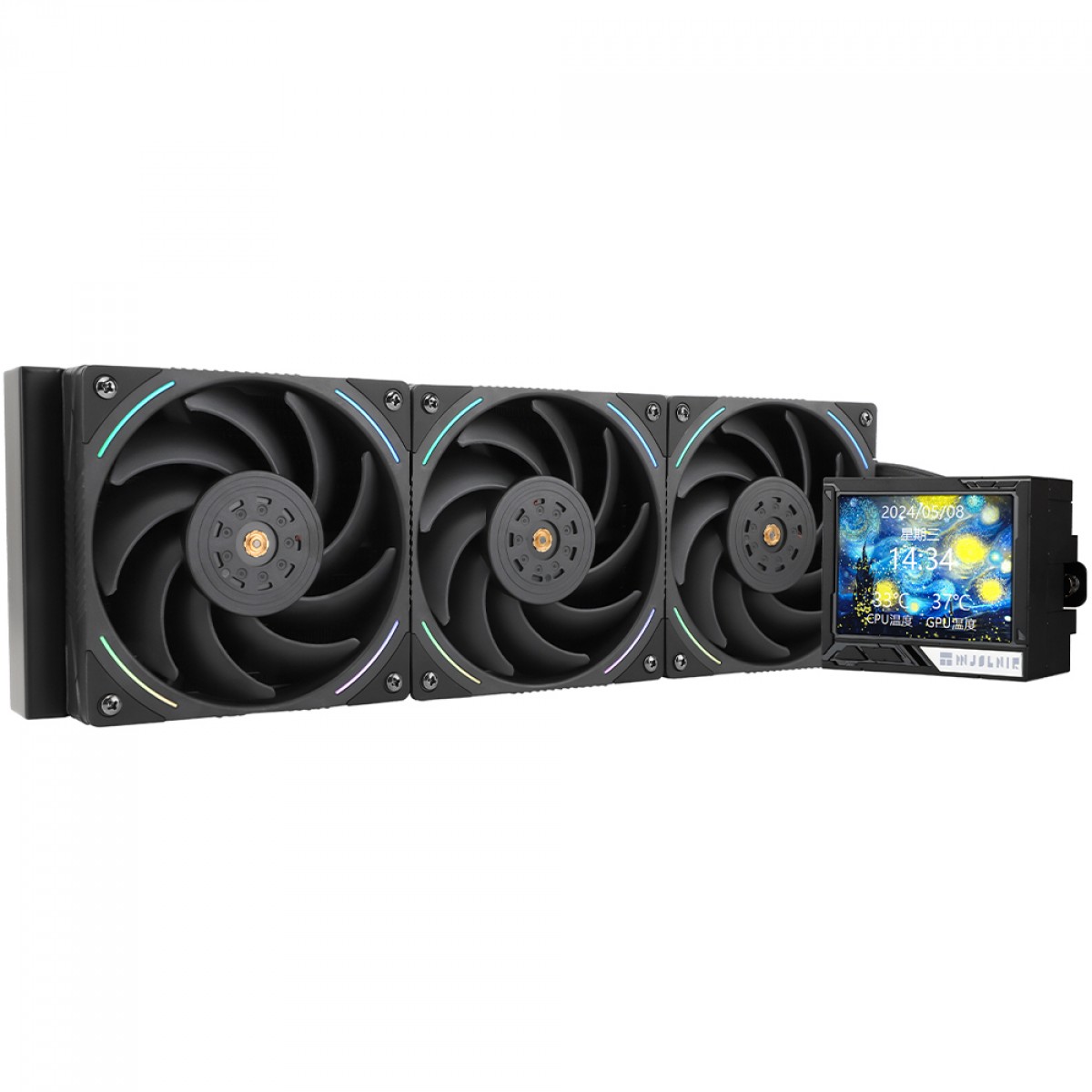 Water Cooler Thermalright Mjolnir Vision 360 Black ARGB, 360mm, ARGB, Display LCD, Intel/AMD, Preto