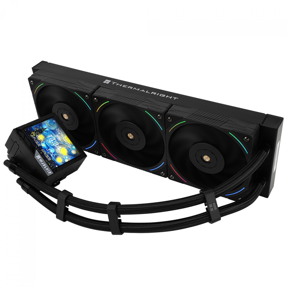 Water Cooler Thermalright Mjolnir Vision 360 Black ARGB, 360mm, ARGB, Display LCD, Intel/AMD, Preto