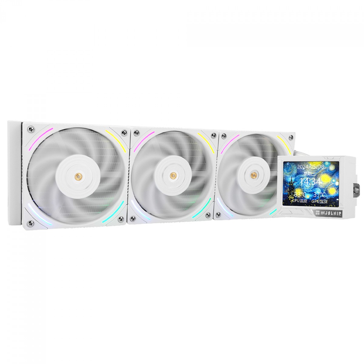 Water Cooler Thermalright Mjolnir Vision 360 White ARGB, 360mm, ARGB, Display LCD, Intel/AMD, Branco