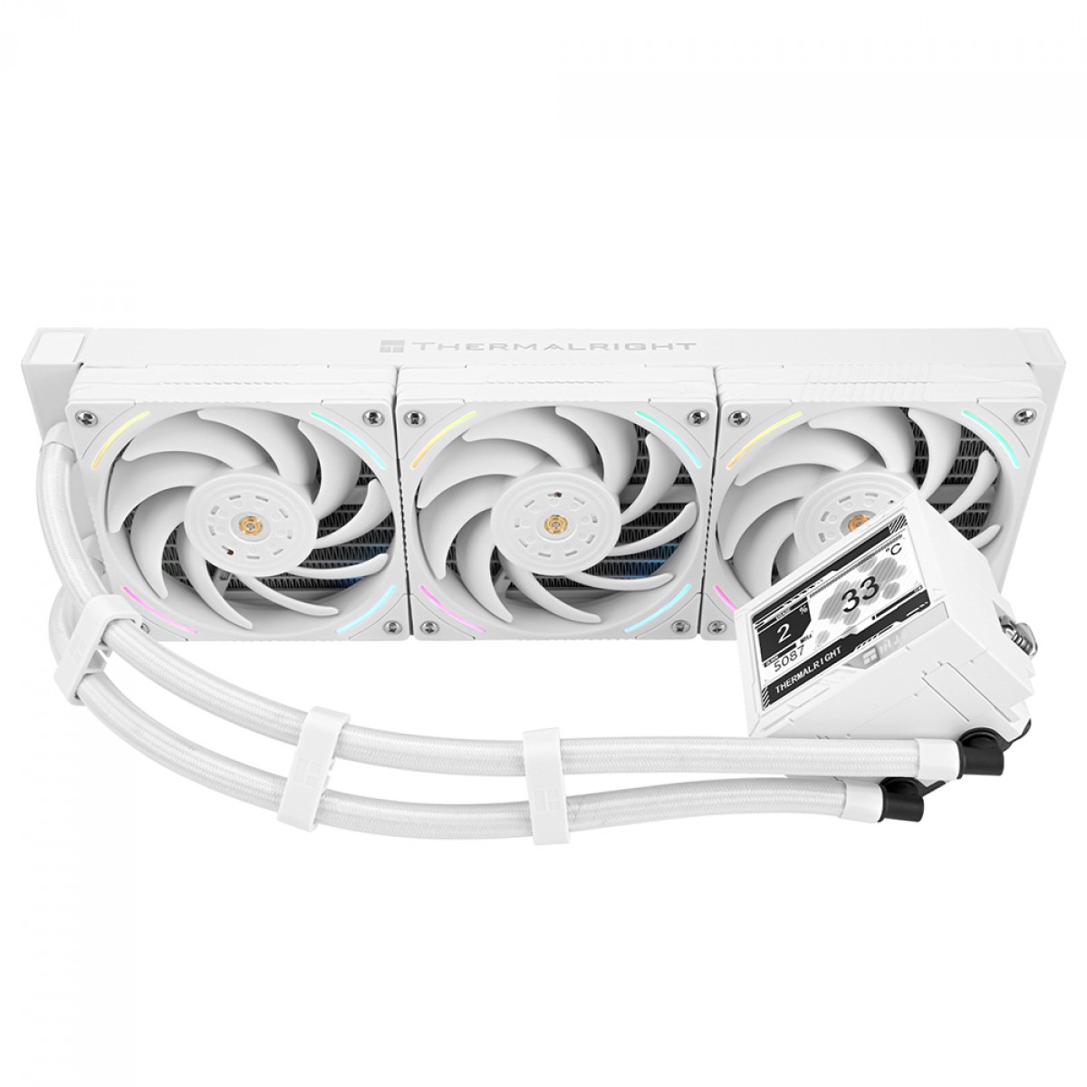Water Cooler Thermalright Mjolnir Vision 360 White ARGB, 360mm, ARGB, Display LCD, Intel/AMD, Branco