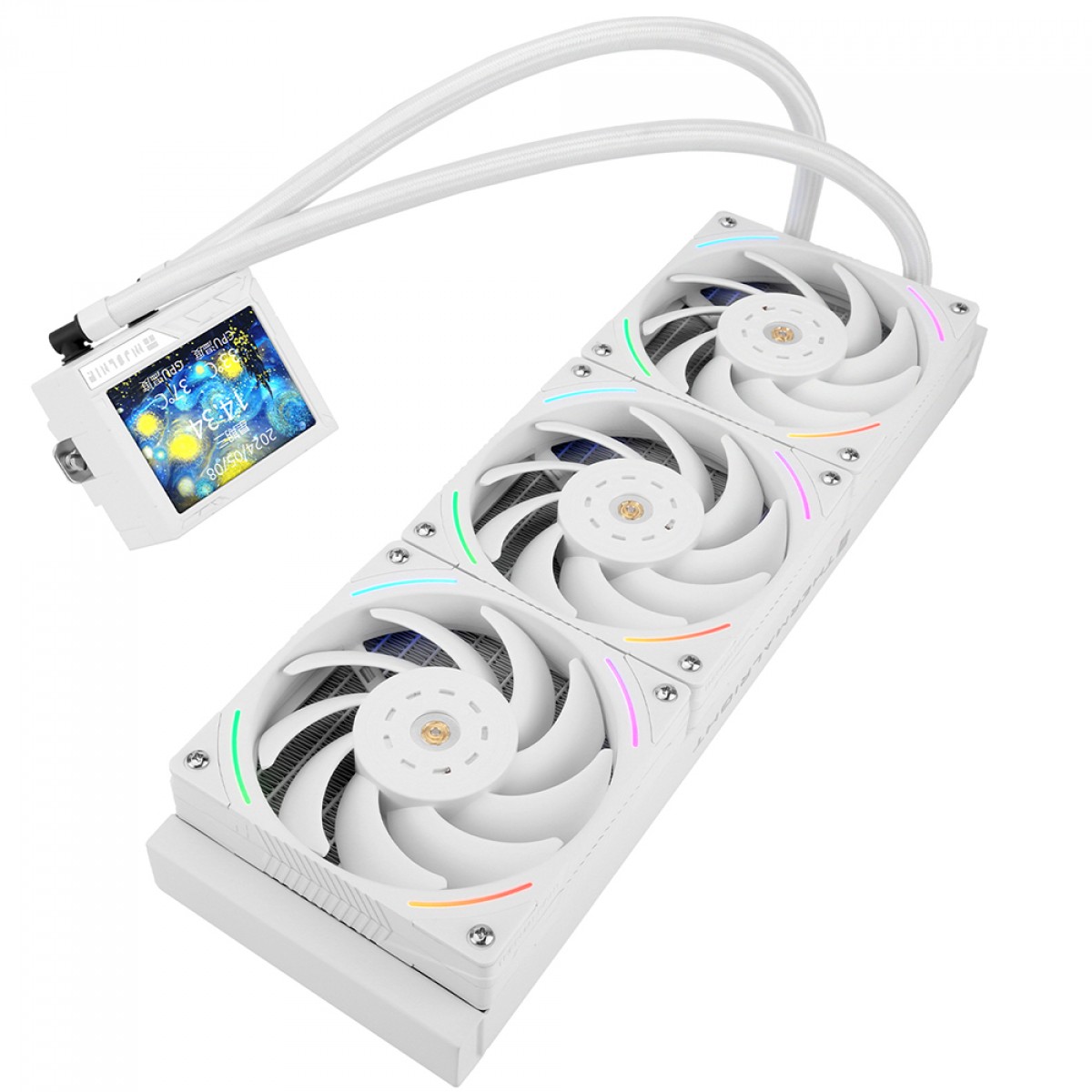 Water Cooler Thermalright Mjolnir Vision 360 White ARGB, 360mm, ARGB, Display LCD, Intel/AMD, Branco
