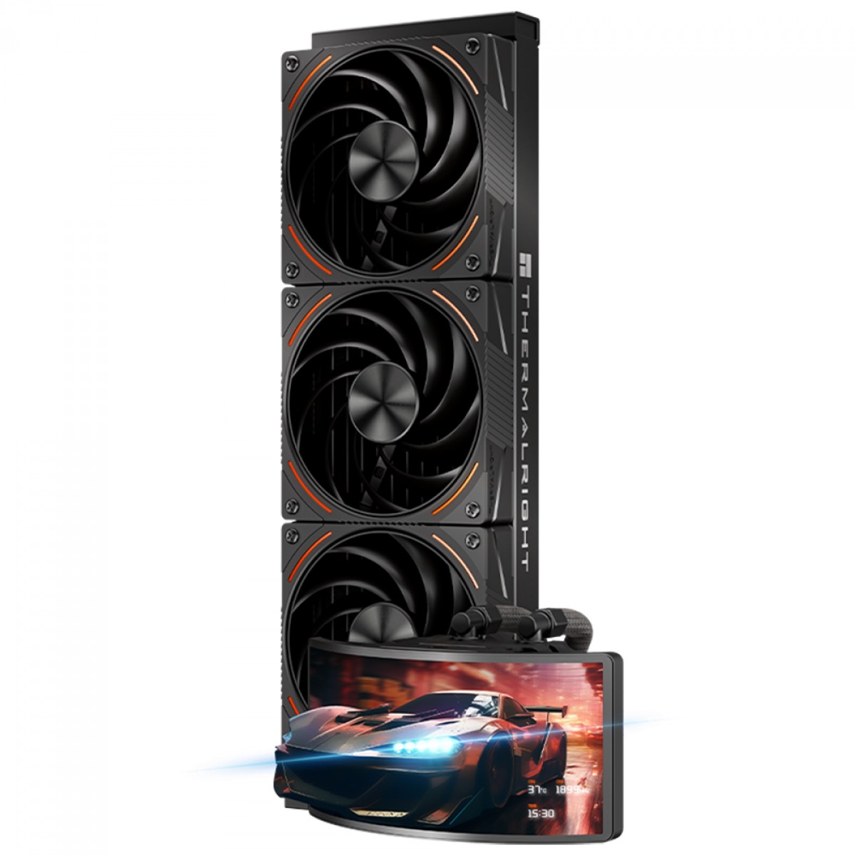 Water Cooler Thermalright Rainbow Vision 360 Turbo Black, 360mm, ARGB, Display LCD, Intel/AMD, Preto