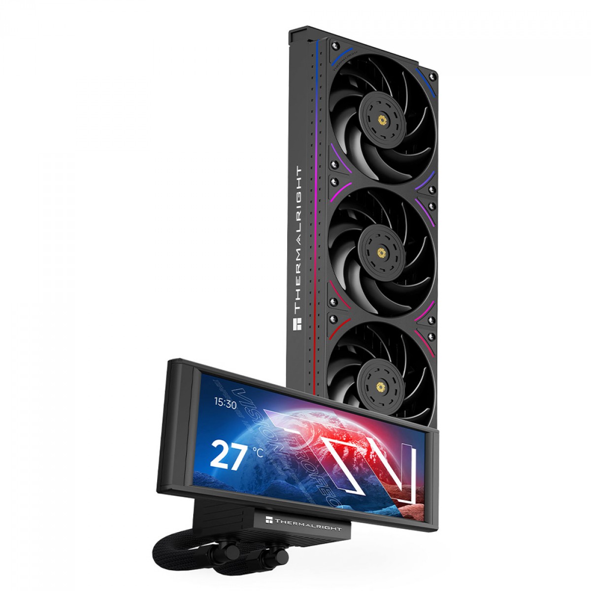 Water Cooler Thermalright Trofeo Vision 360 Black, 360mm, ARGB, Display LCD, Intel/AMD, Preto