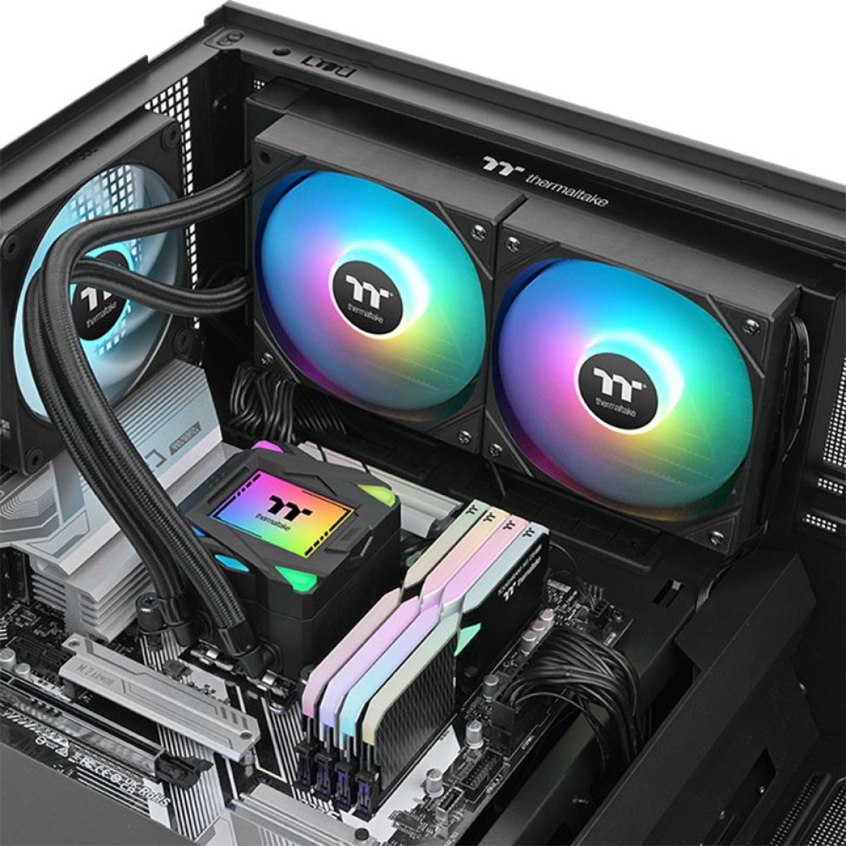 Water Cooler Thermaltake LA240 ARGB Sync AIO, 240mm, Intel-AMD, Preto, CL-W457-PL12SW-A