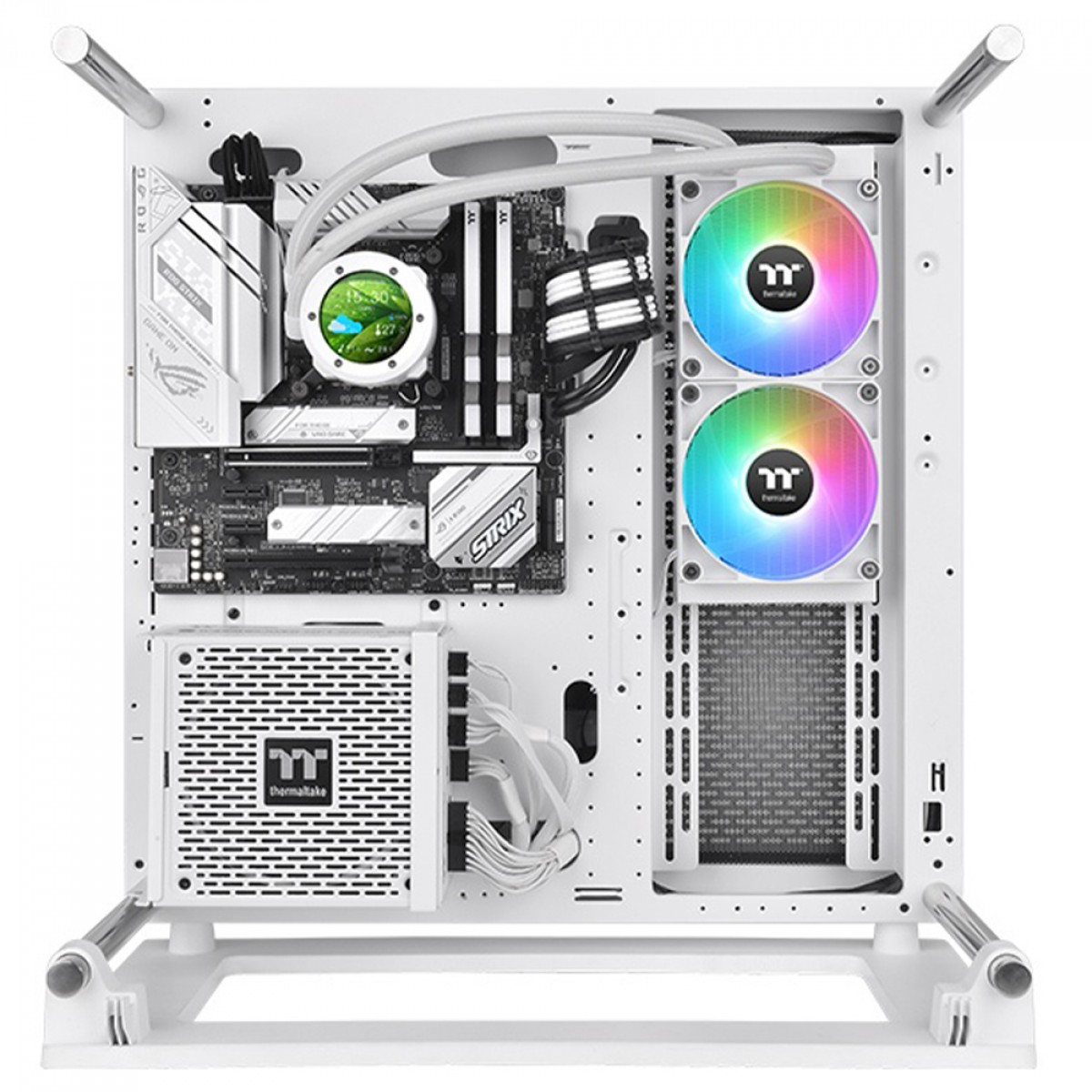 Water Cooler Thermaltake TH240 V2 Ultra EX Snow, ARGB, Display LCD, 240mm, Intel-AMD, Branco, CL-W425-PL12SW-A