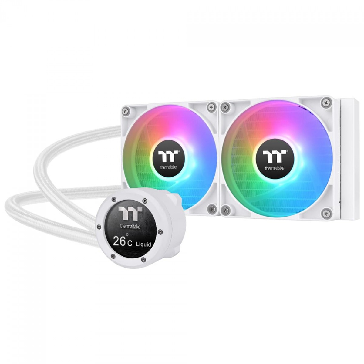 Water Cooler Thermaltake TH240 V2 Ultra Snow, ARGB, Display LCD, 240mm, Intel-AMD, Branco, CL-W404-PL12SW-A